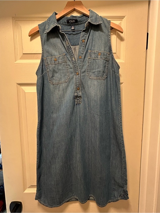 Chaps Dresses & Skirts - Chaps Denim Sleeveless Knee Length Button Front Dress 100% Cotton Western
